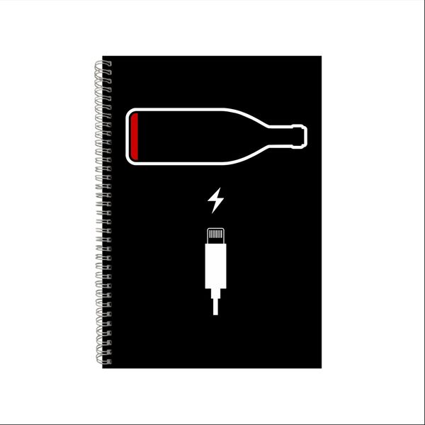 Wine Charger In Black Notebook Gift Idea A4 Notepad Pad 71