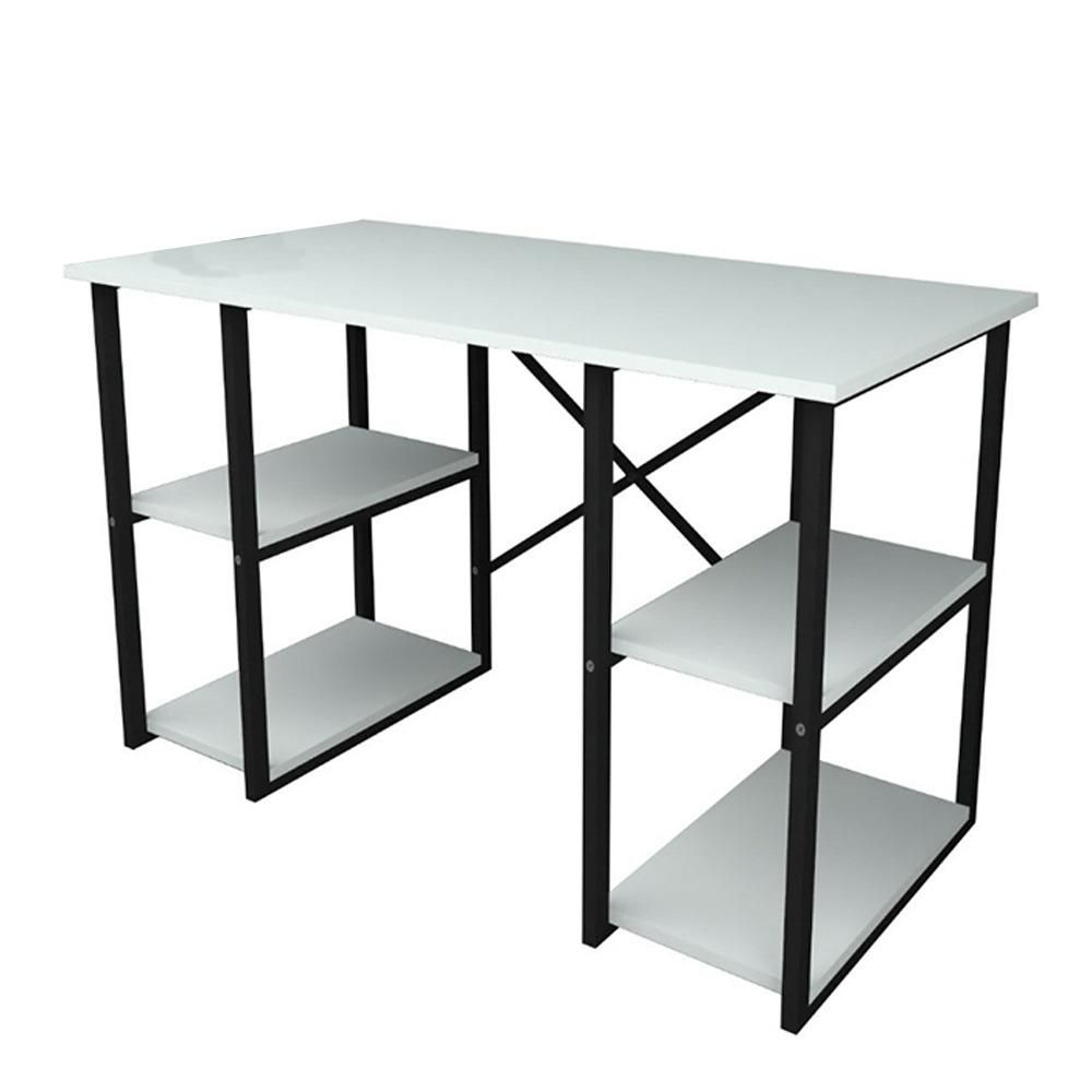 Modern Crisscross 4 Shelf Study Desk60 x 120cm Classy White Buy
