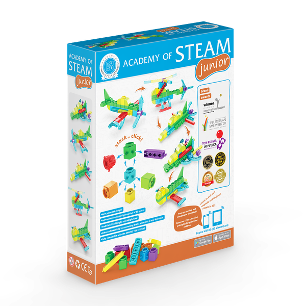 Engino Academy of STEAM Junior Aircraft Qboidz building set &amp; workbook