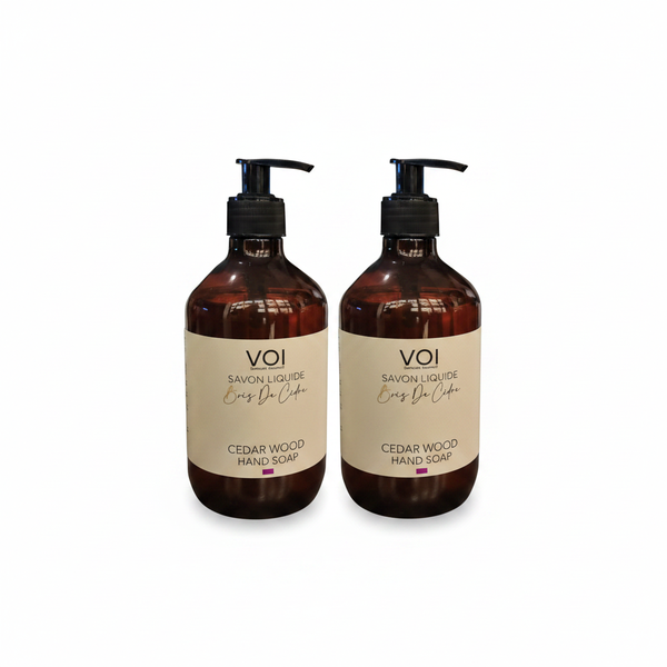 Voi Cedarwood Liquid Hand Soap 500ml - Gentle Skin Cleansing - 2 Pack