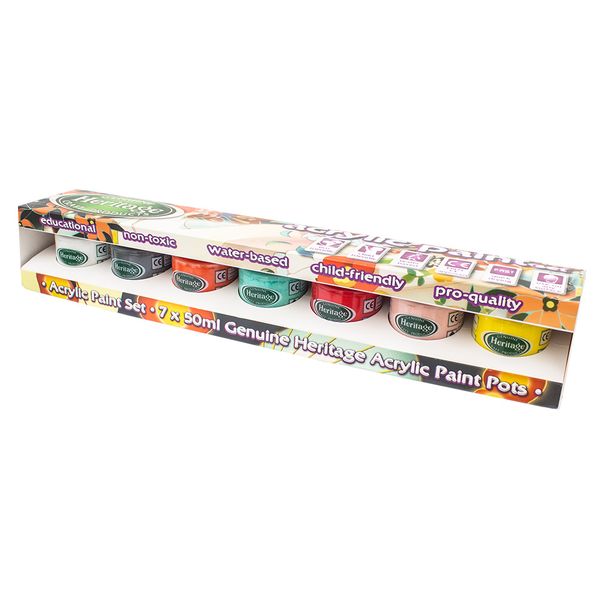 Heritage Acrylic Paint - Goldfish Colour Set - 7 x 50ml