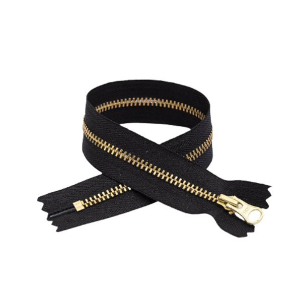 YKK Closed End Zip - 10 Pack Black/Gold
