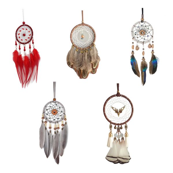 Decor Wall Hanging Mini Feathers Dream Catchers 10cm - Set of 5
