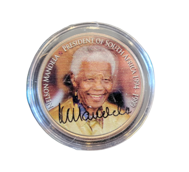 United States JFK Half Dollar Colourised Nelson Mandela Father Of A Nation
