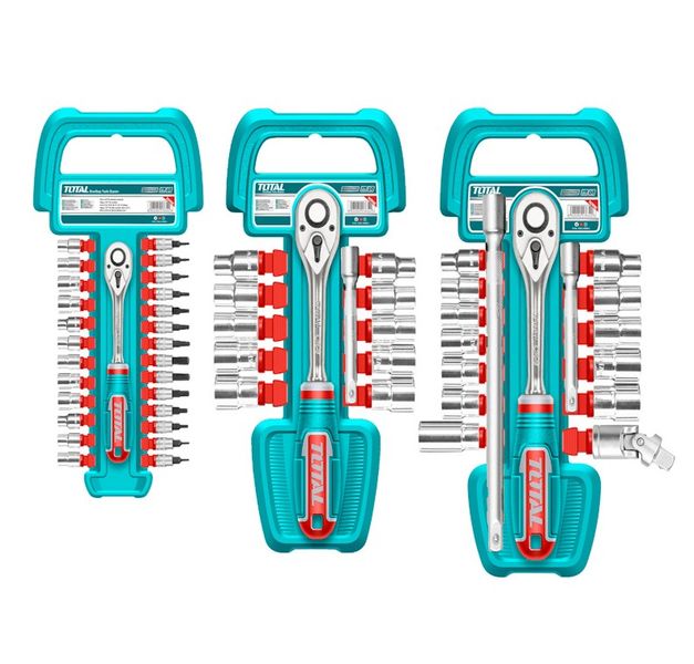 Total Tools 57 Pieces 1/4" and 3/8" and 1/2" Socket Set
