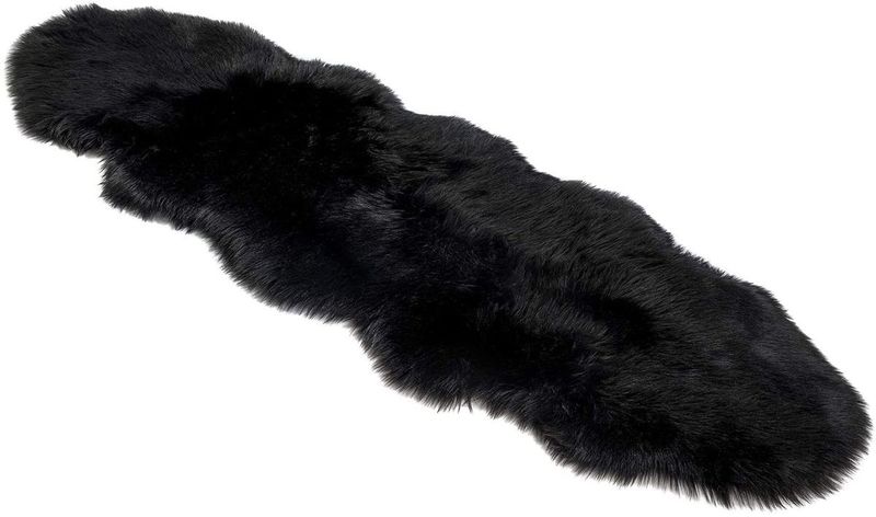 Faux Fur Rug (60cm x 1.8m) -Black