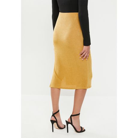 Missguided mustard outlet skirt