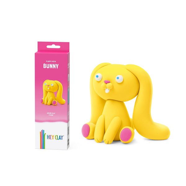 Hey Clay: Modelling Air-Dry Clay with Fun Interactive App - Bunny, 3 Cans