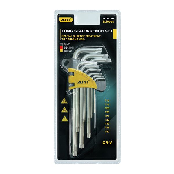 AIYI 9-Piece Long Torx Key Set AY175-003