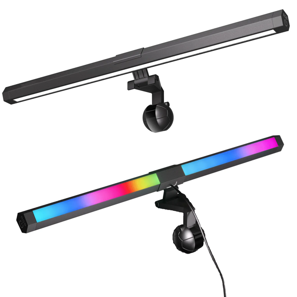 LED Computer Monitor Light Bar - Dual Front/Back Lighting, Warm/Cool White
