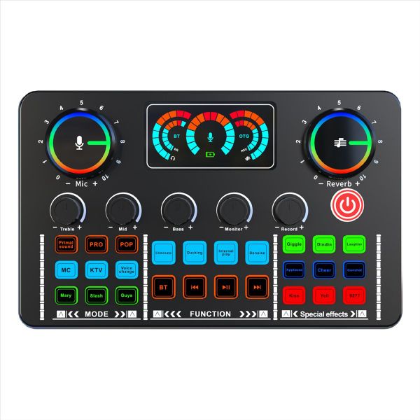 Podcast Microphone Sound Card for Pc Smartphone Laptop Computer
