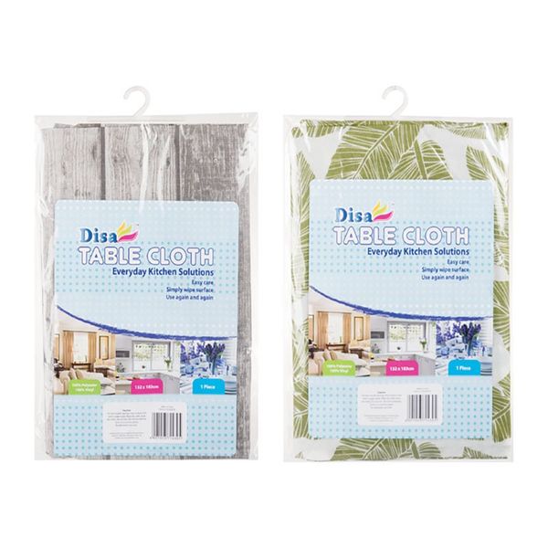 Bulk Pack x 4 Table Cloth Vinyl 132x183cm Flannel Back