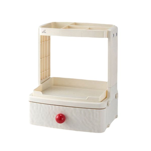Alanes Cosmetics Drawer-Style Jewelry Box Storage Rack - Cream White