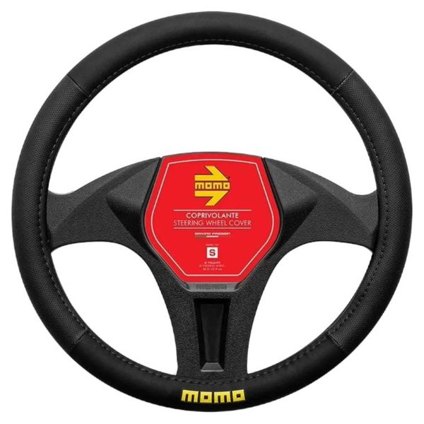 Momo Easy Edition Steering Wheel Protective Cover - Black with Black Stitch