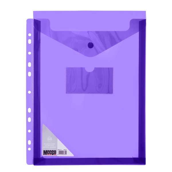 Meeco Fileable Carry Folder with Vertical Closure - A4 - Violet