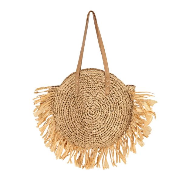 Round Crochet Bag with Tassels
