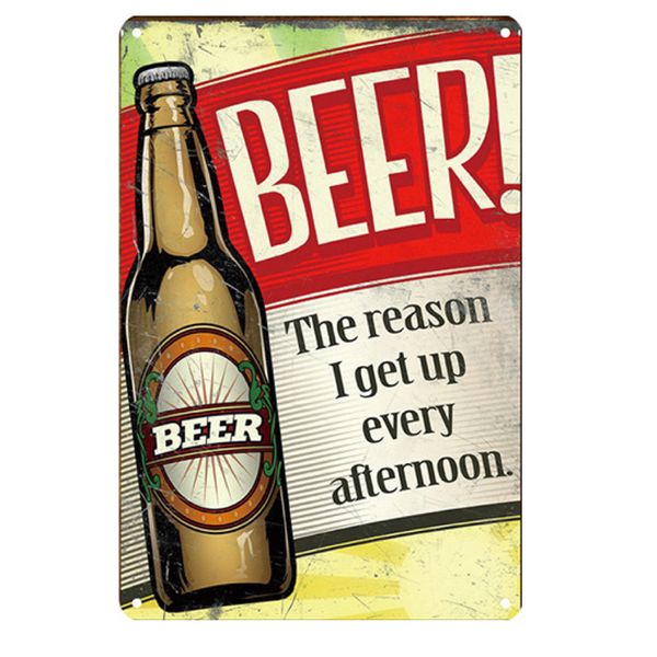 Decor Vintage Signs Tin Metal Retro Afternoon Beer