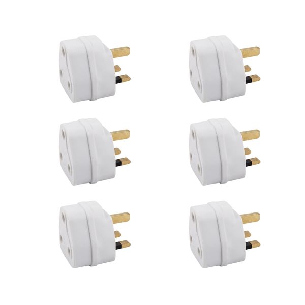 6 Pack: SA To UK Travel Plug Adapter 13A