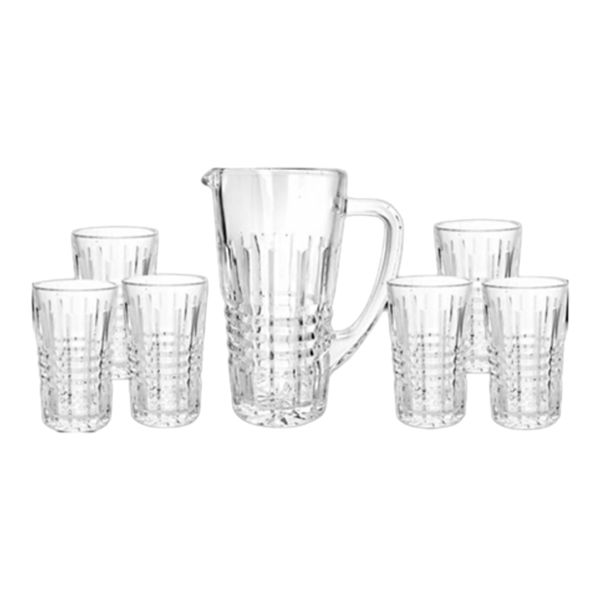 Water 7 Piece Set Liner Glass with Jug &amp; Lid