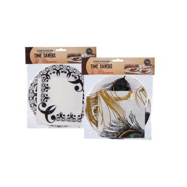 Assorted Design Serviettes &amp; Paper Plates Set