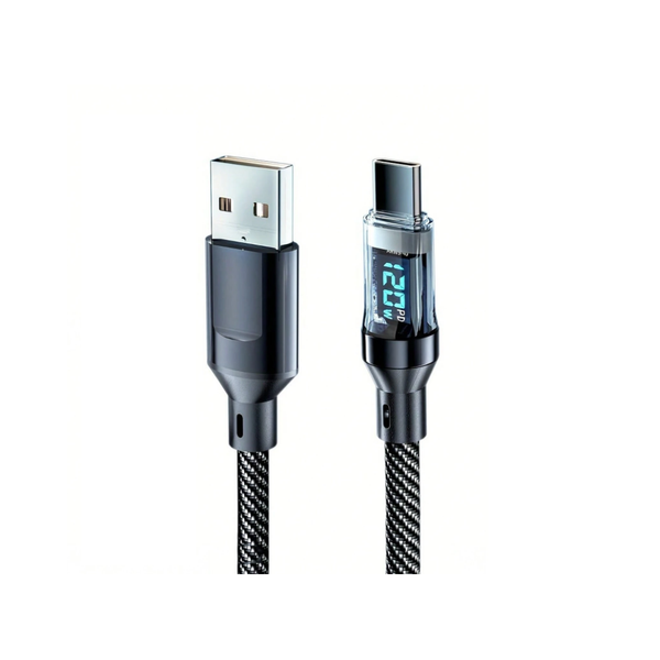 Braided 120w Charging Cable Usb To Type-C with LCD display