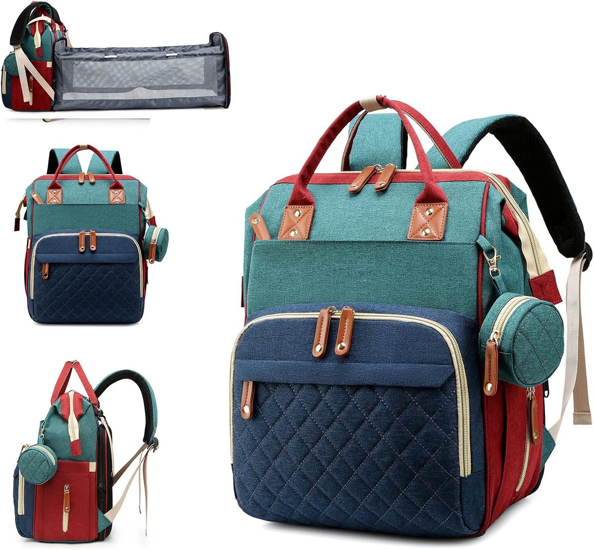 Baby Diaper Bag with Changing Station and Pad, Multi-Function Backpack