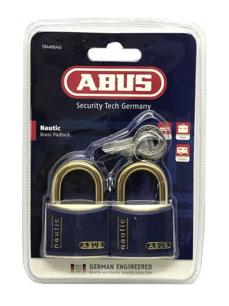 Abus Nautic Padlock 40mm Blue Cover 2 Pack