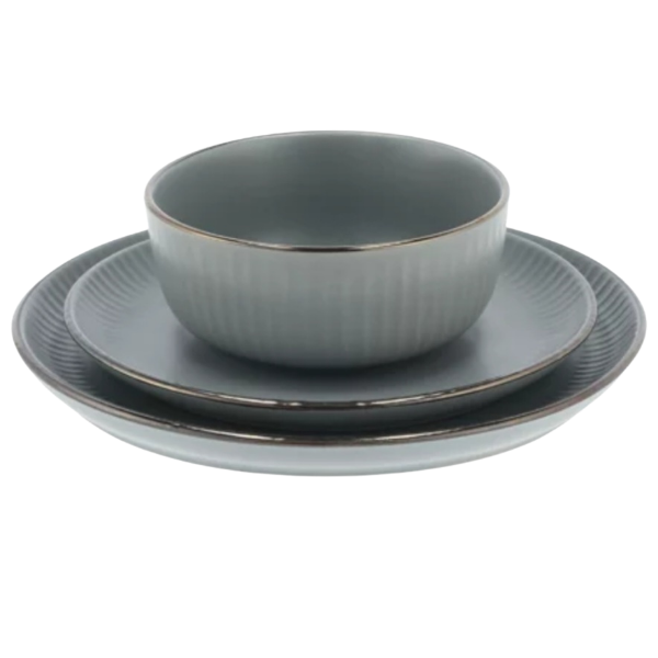 Gold-rim 12 piece dinner set