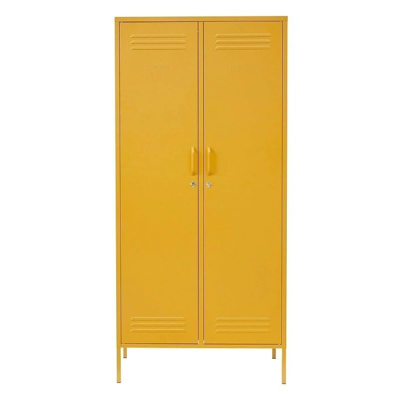 Steel Swing Door Twinny Wardrobe Storage Cabinet - Mustard Yellow ...