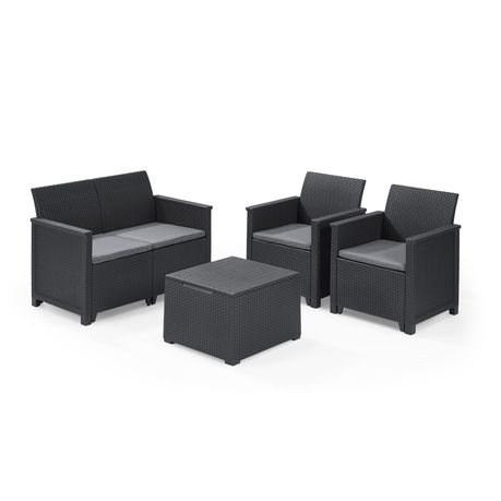 Allibert By Keter Emma Lounge Set Graphite In South Africa Takealot Com - Allibert Outdoor Furniture Reviews