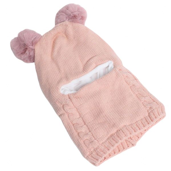 Scarf Woolen Earflap Hood Warm Skull Knit Caps Beanie Cap for Toddlers