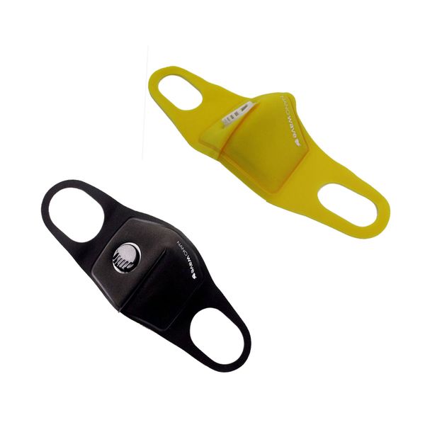 Nanowave Kiddies Reusable Protective Face Mask - Black &amp; Yellow 2 Pack