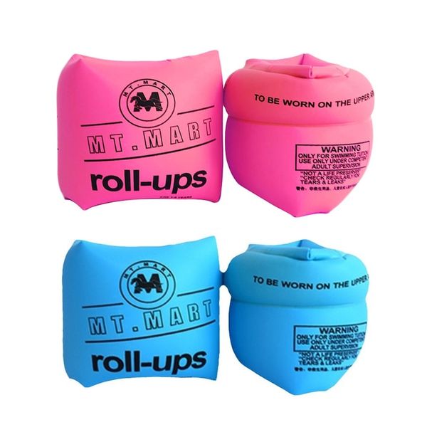4-Piece Inflatable Kids Swim Fins - Pink &amp; Blue