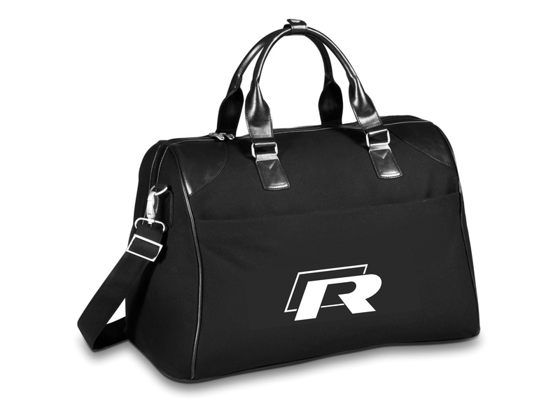 R Line Canvas Weekend Overnight Bag - Black
