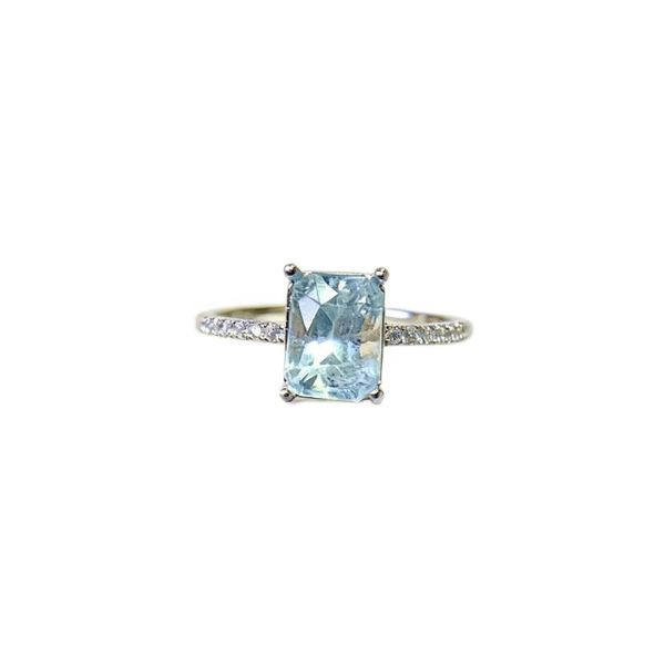 Aquamarine Square Gemstone Ring, A Simple Ring And A Good Gift Choice