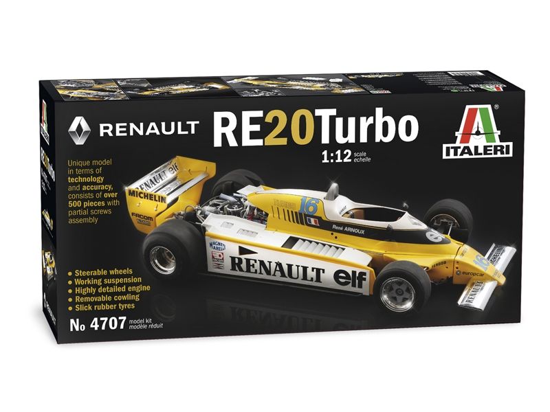 Italeri 1/12 Renault RE 23 Turbo Car Plastic Model Kit