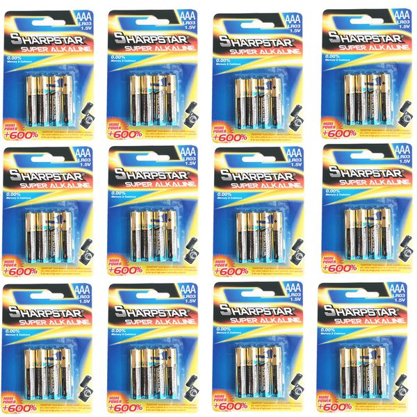 Sharpstar AAA Batteries 1.5V Blue - 600% More Power -Pack Of 48