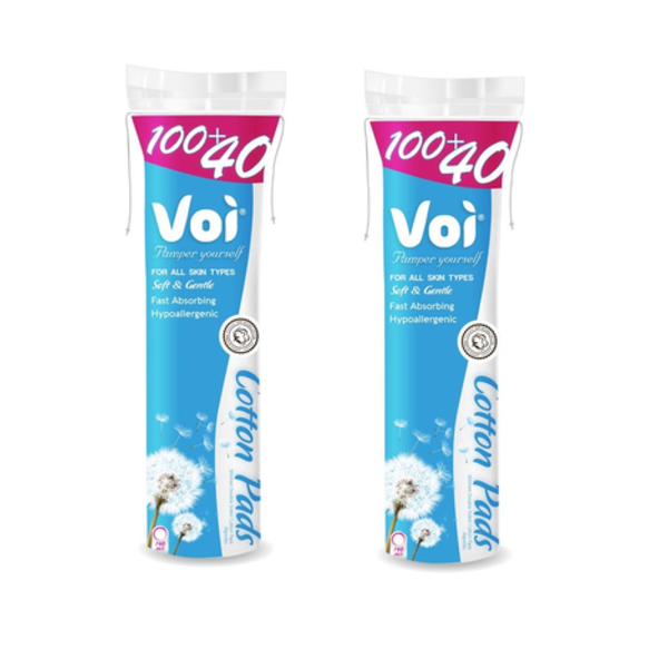 Voi 100% Cotton Pads - 140 Pieces - 2 Pack