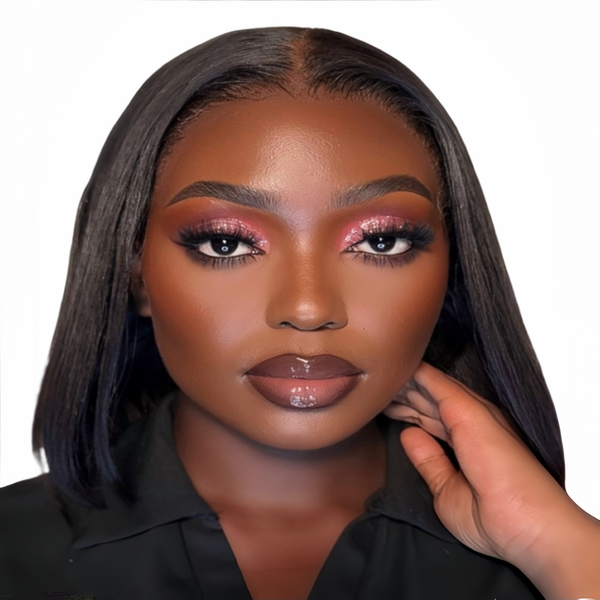 Eligababy 12 inch Straight Bob Wig - Human Hair with 13x4 Lace Front