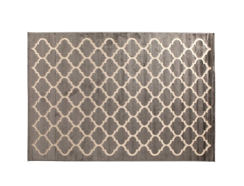 Grey Geometric Rectangular Rug