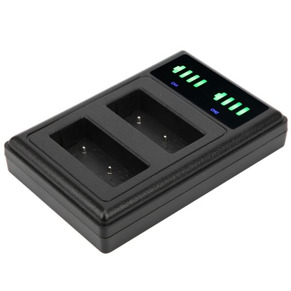 Dual NP-W126 Charger with Micro/Type-C (Black)