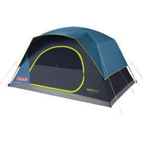 coleman skydome darkroom 6 person family camping dome tent