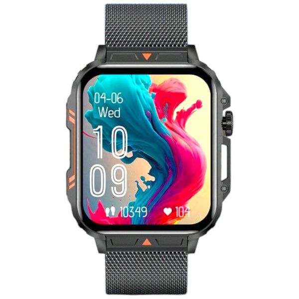 IP68 Water Resistant Smartwatch With Health Monitoring - Black