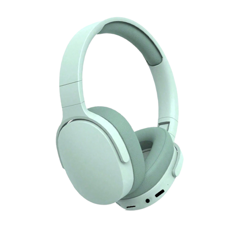 Button Controlled Wireless Headset With Active Noise Cancellation - Green Image