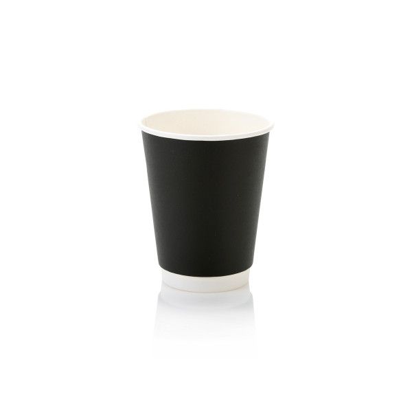 Double Wall Paper Cups Black 250ml (25/Pack)
