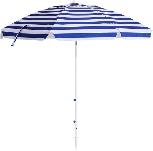Umbrella Stripe Beach Umbrella Navy and White 2560 mm