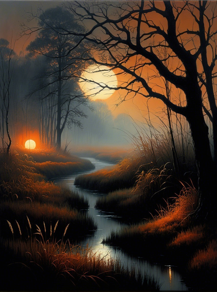 Modern Canvas Wall Art Home Decor -Dusk Serenity