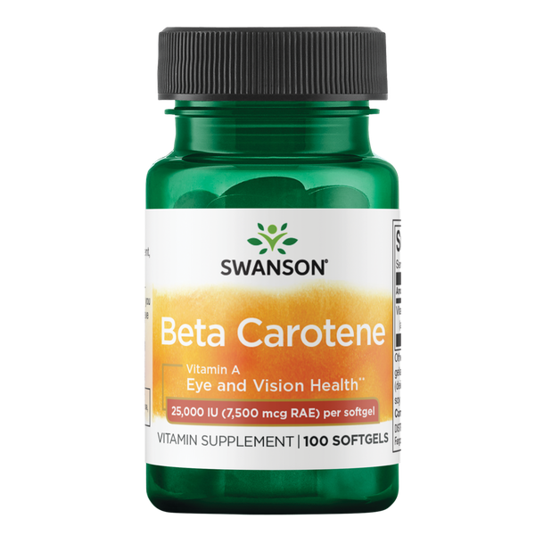 Swanson Beta-Carotene 25,000 Iu (7,500 mcg Rae) - 100 Sgels
