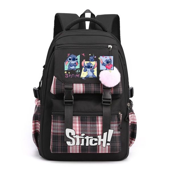 Student Backpack Cute Cartoon Stitch Nylon Schoolbag