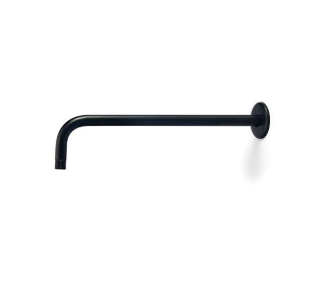 Extended Round Shower Arm - Black - 350mm
